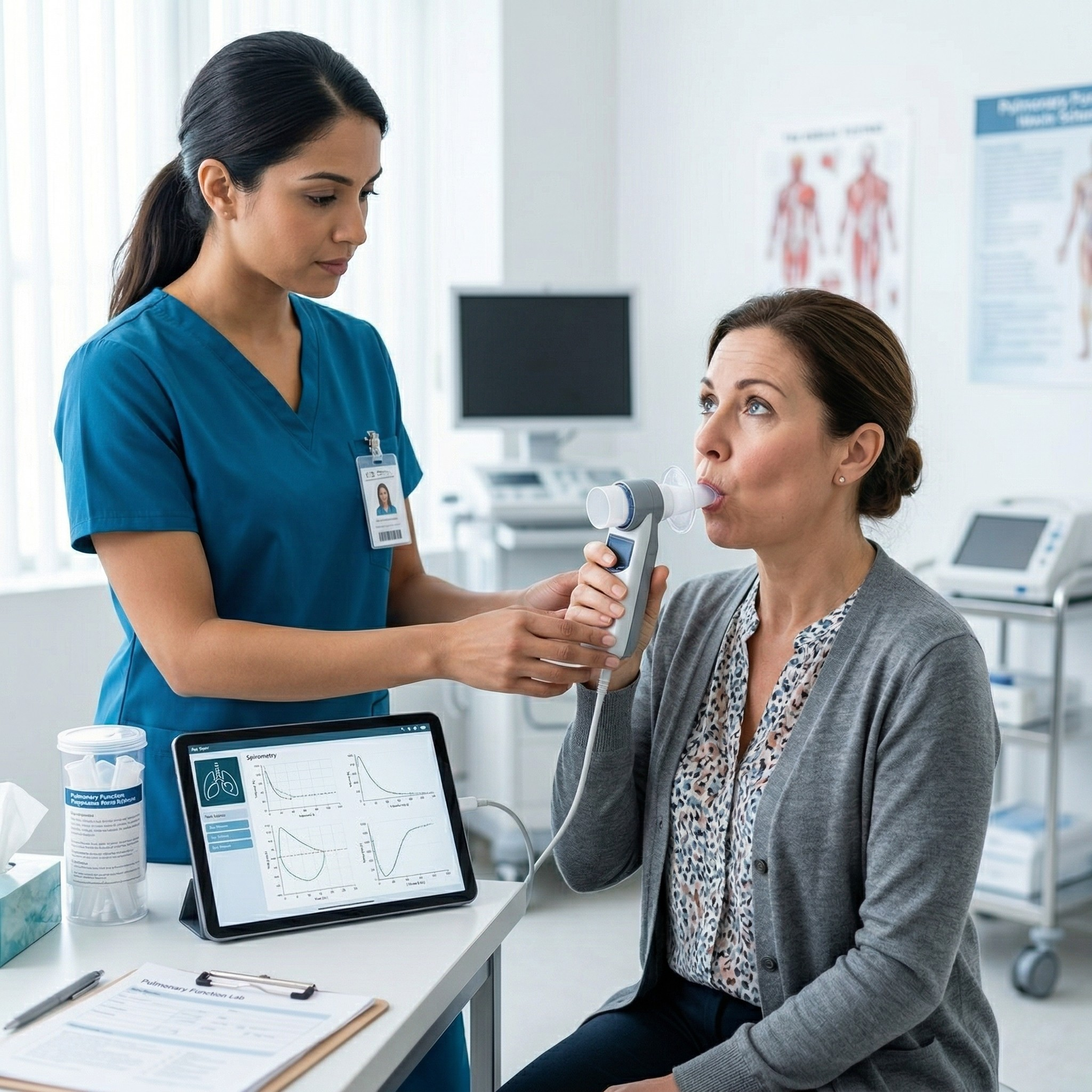 Exame de Espirometria na Clínica Respire